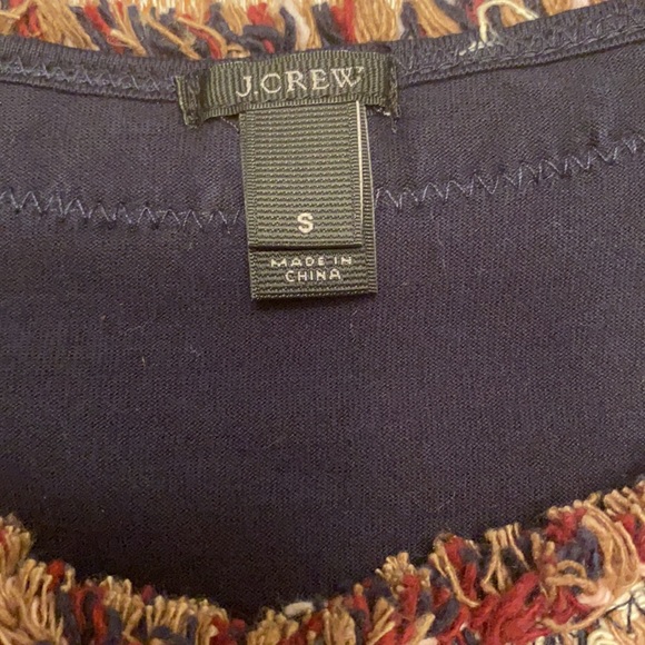 J. Crew Woven Multi colored Dressy T-Shirt Small - Picture 9 of 10